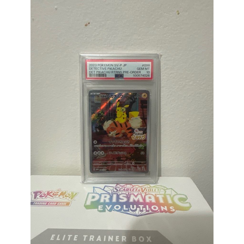 Detective Pikachu Promo card PSA 10 Graded sv-p jp 2023 japanese jepang Pokemon TCG card kartu GEM M