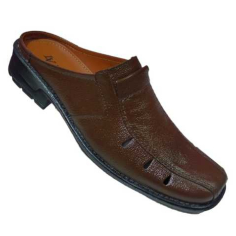 Sepatu Selop Pria Kulit Asli Tampa Tali Elegan / Sandal Slop Bustong Awet Murah Nyaman Dipakai Awet