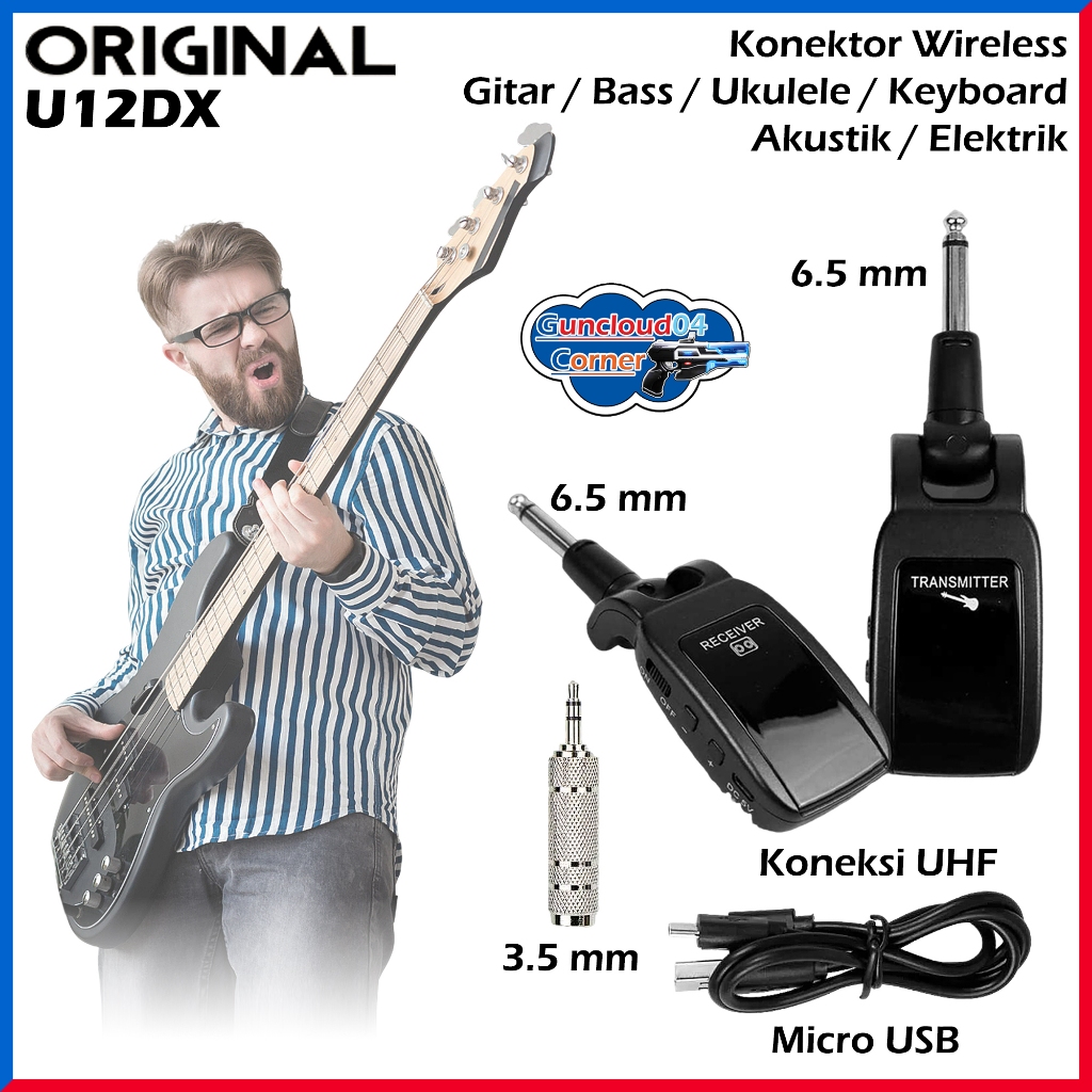 Ammoon KEEP MOTION UHF U12DX A8 Wireless Guitar Gitar Bass Gitarlele Ukulele Keyboard Transmitter Re