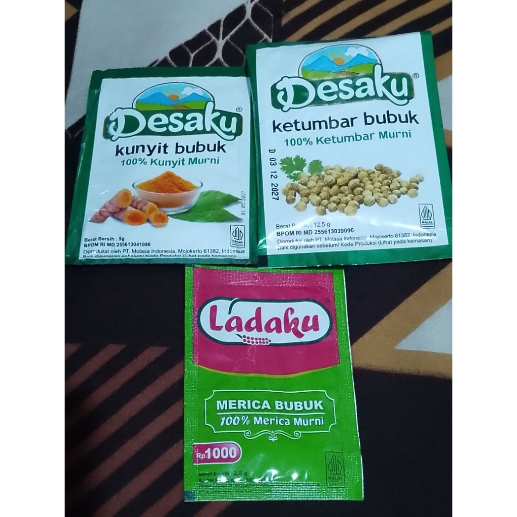 

Kunyit bubuk+Ketumbar Bubuk+Ladaku Paket 2Aq (TRB135)