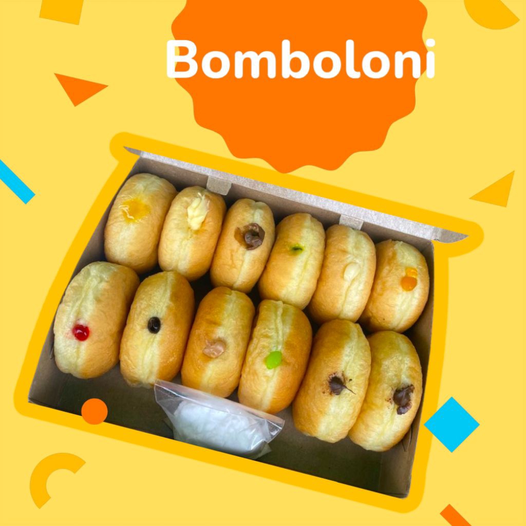 

1 box, isi 12 pcs bomboloni mini campur