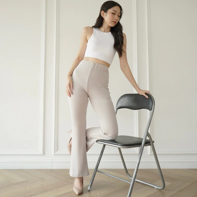 Groovy Fashion - Celana Kantor Flare Pants Celana Panjang Wanita Cutbray  Scuba Highwaist Flare & Fi