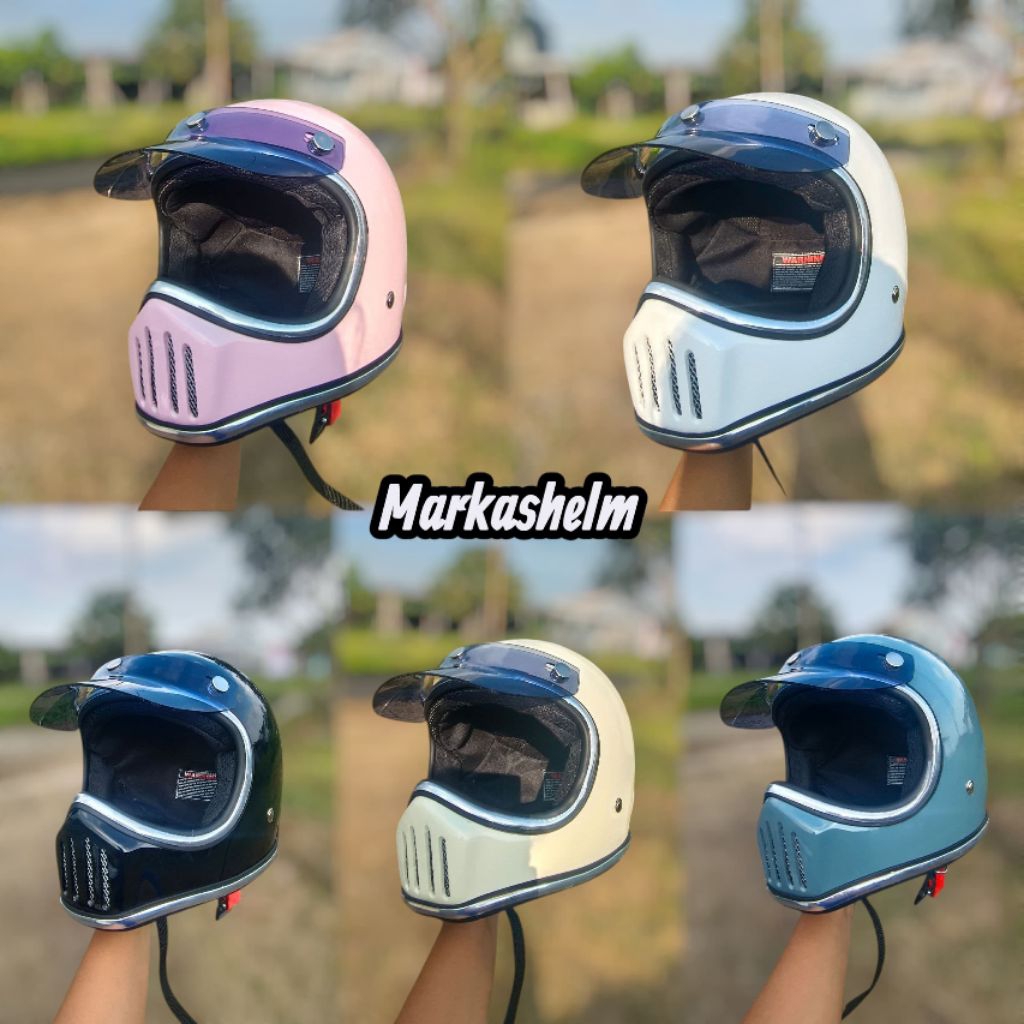 Helm Cakil Anak Fullface bahan fiber empuk nyaman dipakai