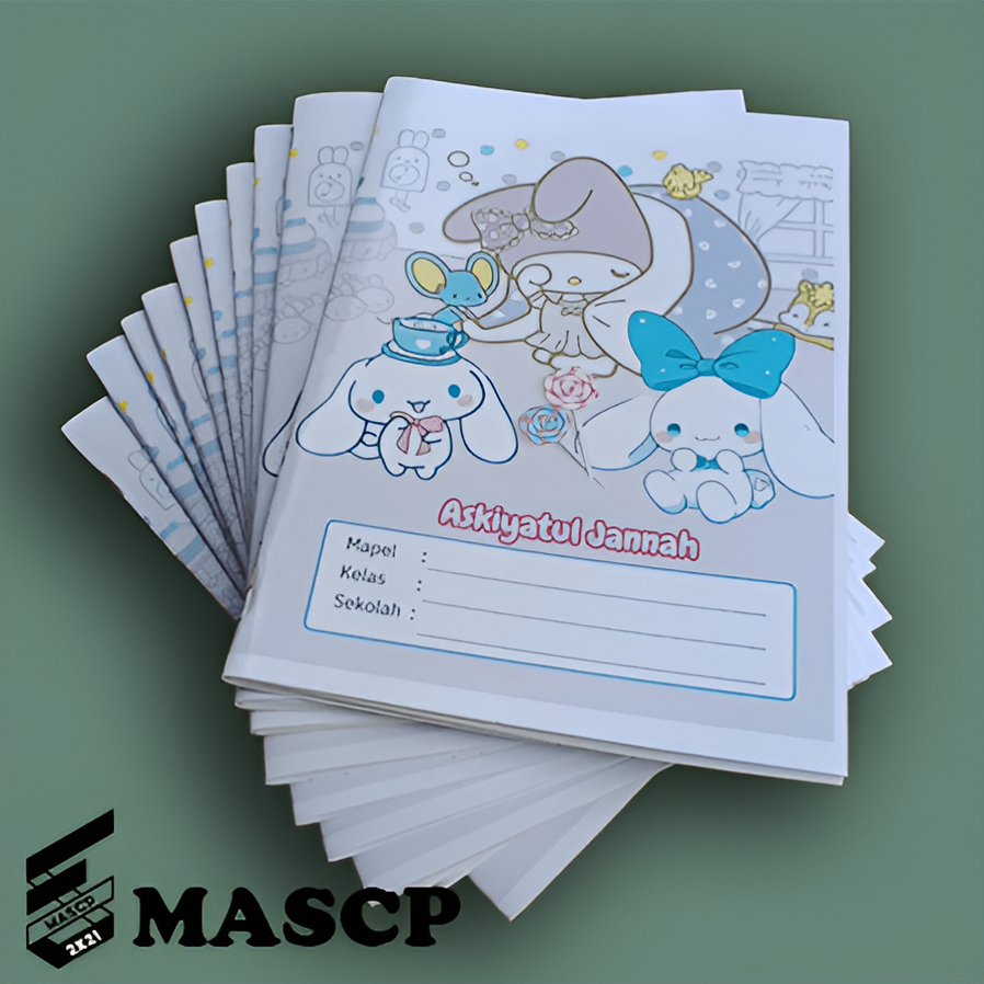 

Buku Tulis Sekolah Sanrio Series Karakter Custom Nama Anak / Custom Nama Sekolah / Custom Foto Anak