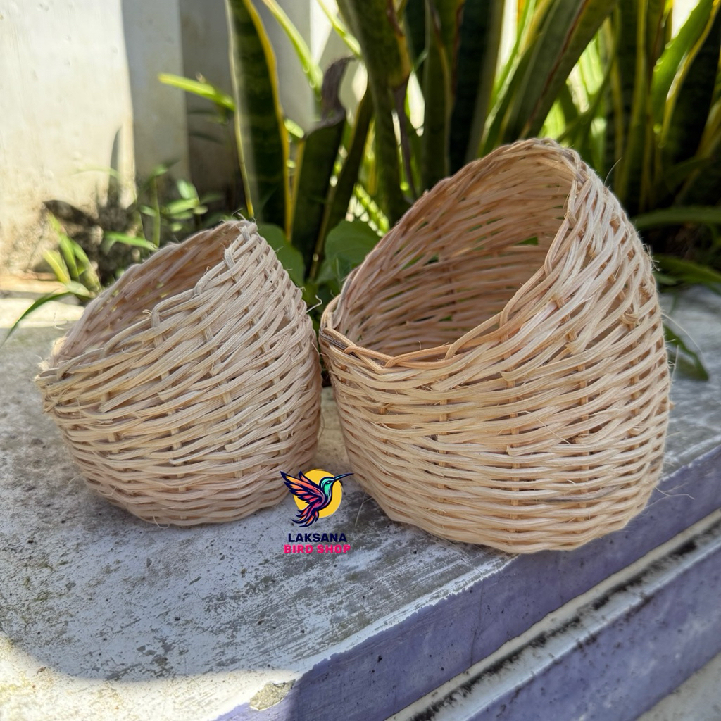 SARANG BURUNG GOWOK ROTAN SIZE KECIL BESAR, TERNAK BURUNG KENARI, CIBLEK, FINCH, PLECI DLL