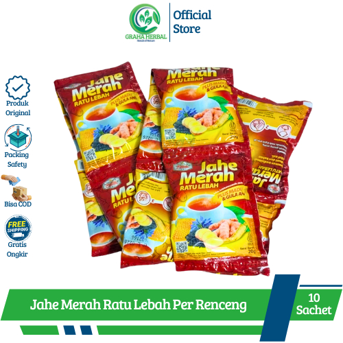 

Jahe Merah Ratu Lebah Per Renceng 10 Sachet I Jahe Merah Super Ratu Lebah Plus Madu Dan Gula Aren