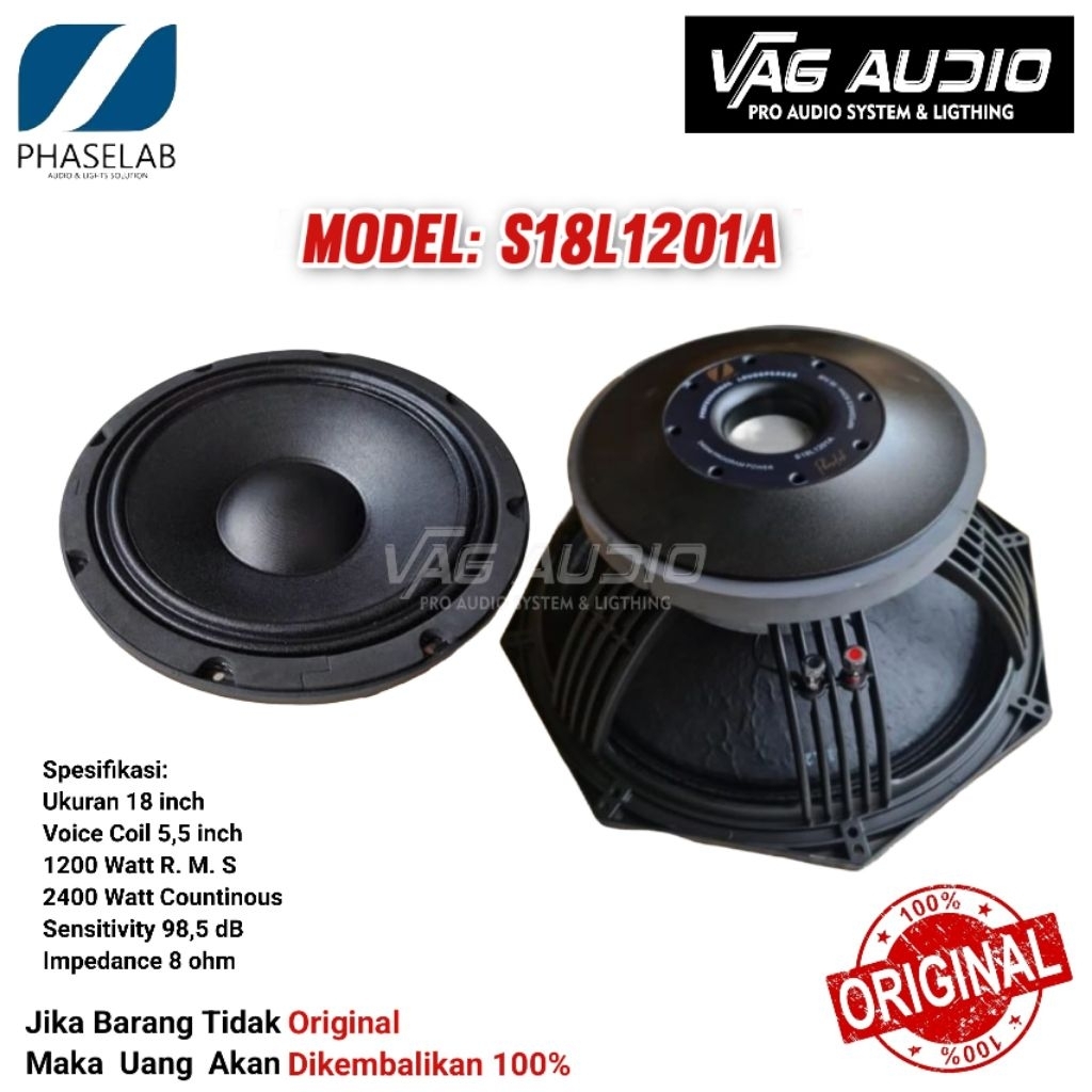 SPEAKER COMPONENT PHASELAB S18L1201A