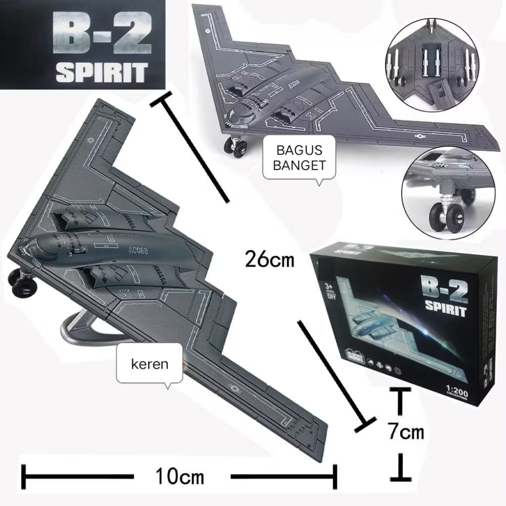 pesawat siluman B2 Spirit 1/200 model kit pesawat tempur
