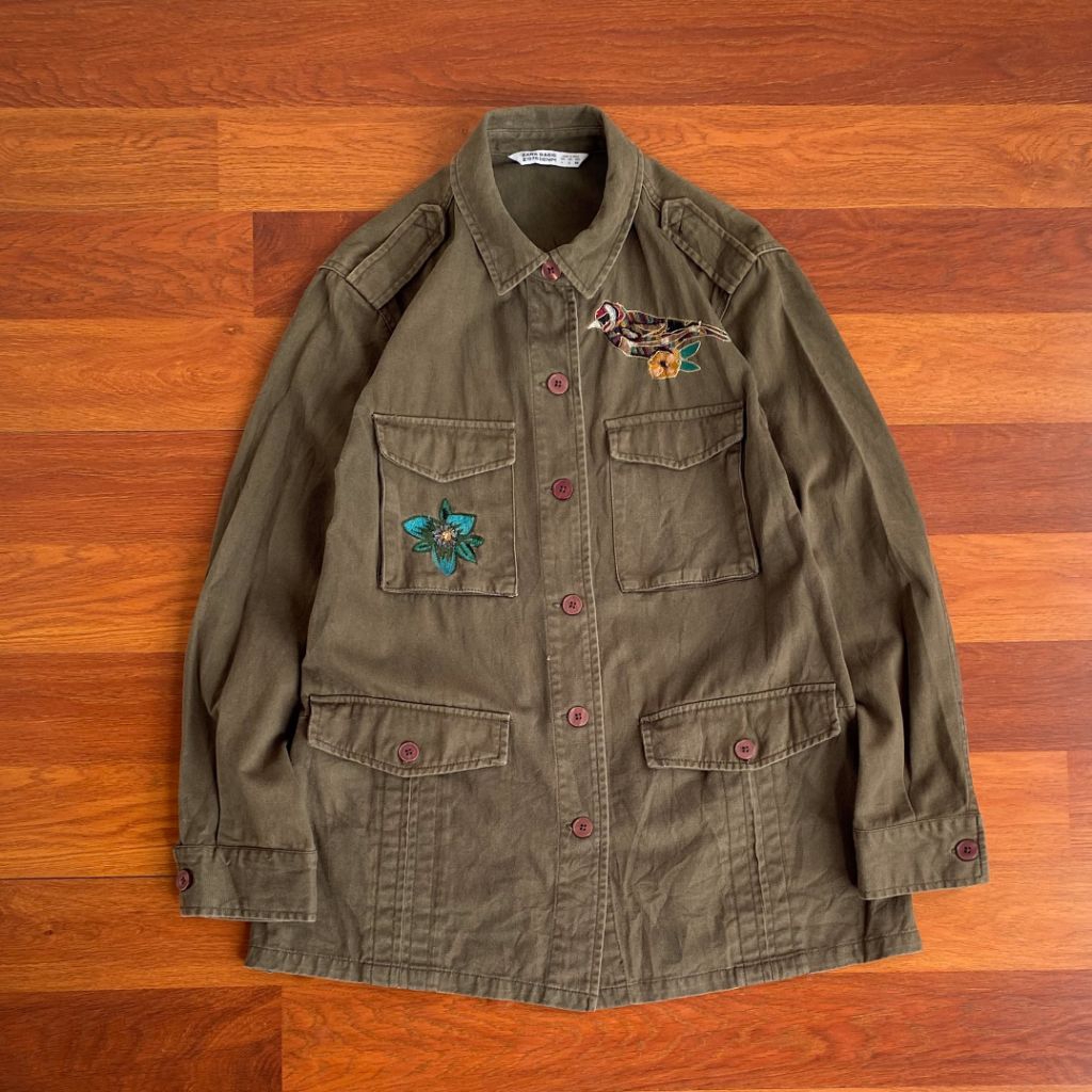 Zara vintage parka army jacket ( L - XL ) woman