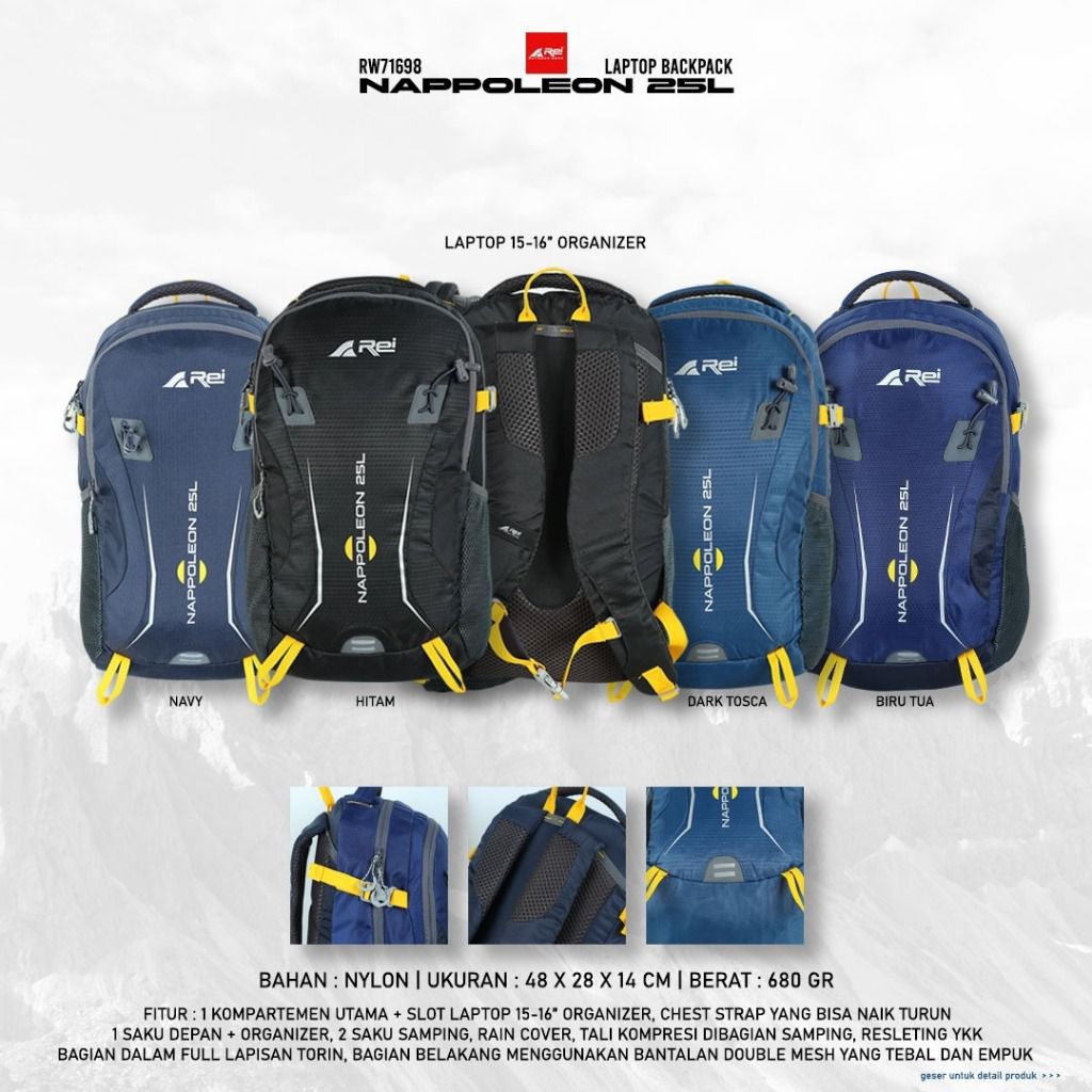 Tas Ransel Pria NAPPOLEON 25L AREI OUTDOORGEAR - BACKPACK REI PRIA WANITA NAPPOLEON 25L - TAS RANSEL