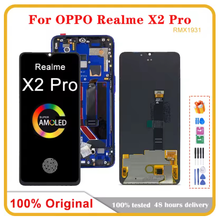 6.5" Original AMOLED For Realme X2 Pro LCD Display RMX1931 LCD Touch Screen Digitizer Replacement Fo