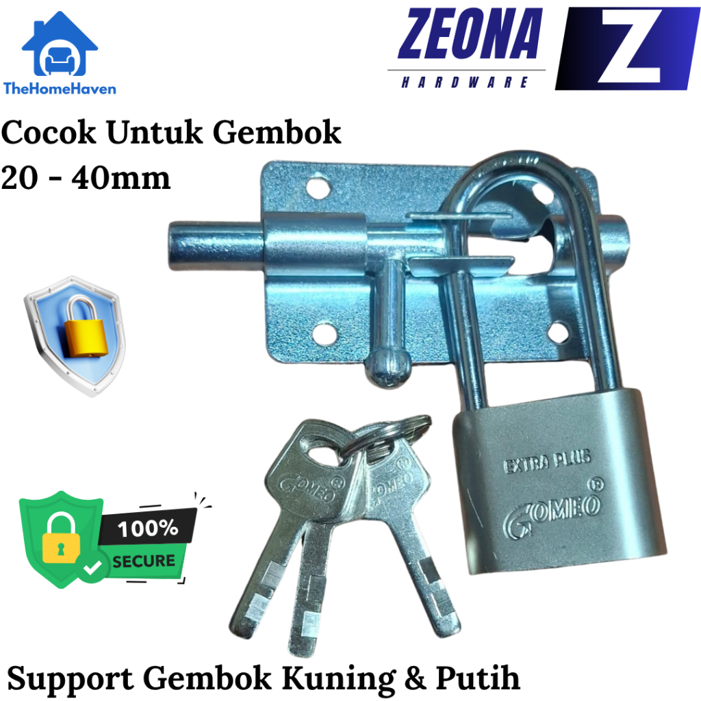 (12 PCS) ZEONA Grendel Overvall | Gerendel Overvall | Slot Gembok | Slot Kunci Gembok