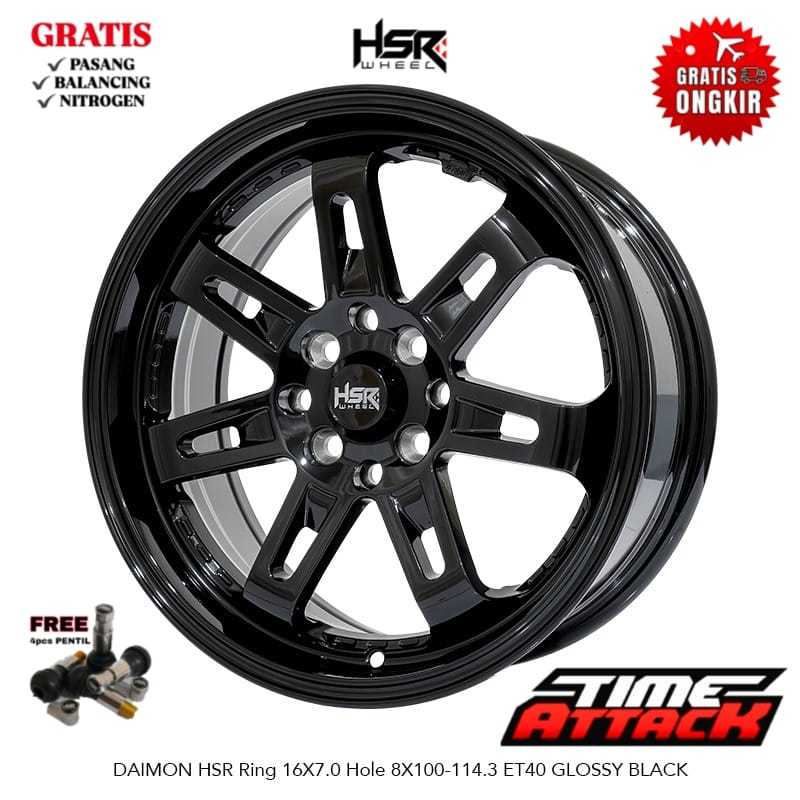 Velg Mobil Hsr R16 Brio Raize Vinfast VF3 Soluna Ayla HSR WHEEL Tipe DAIMON - TIME ATTACK BOGOR
