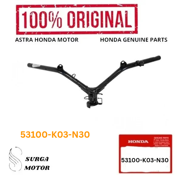 Stang Stir Kemudi Motor Honda Revo 110 FI 53100K03N30 53100-K03-N30 Pipe Comp Strg Handle ori origin