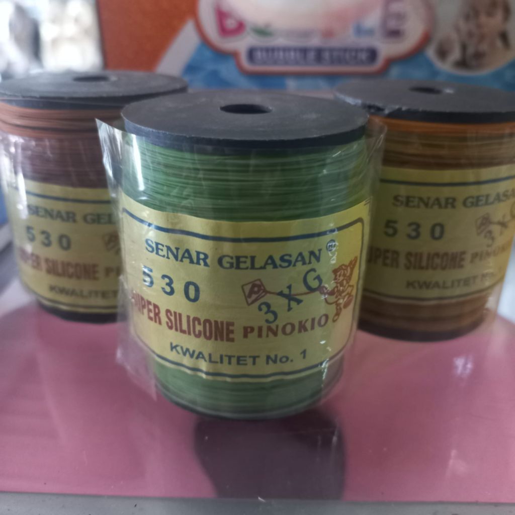 benang layangan benang senar gelasan super silicone pinokio biasa