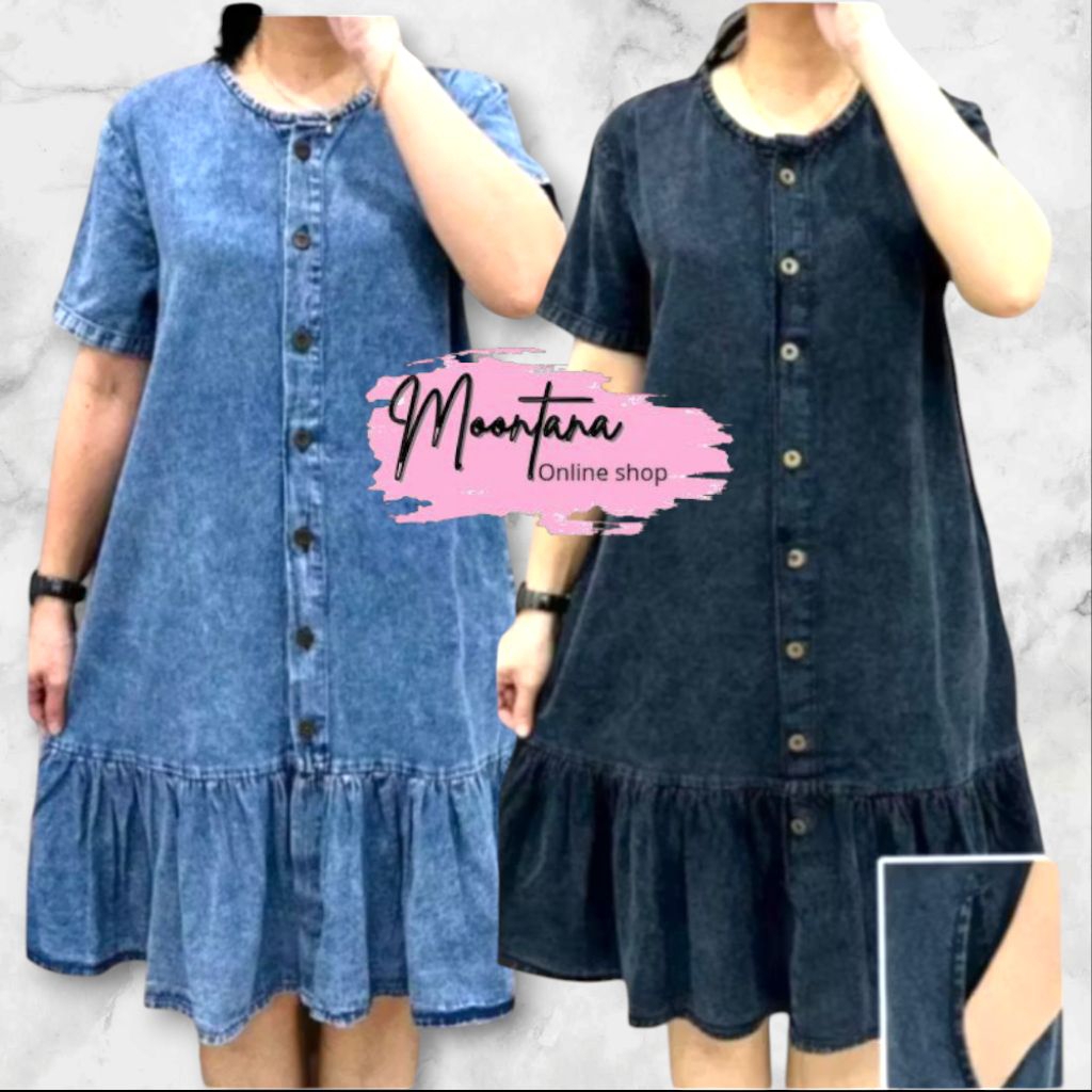 MOONTANA_FAZA DRESS JEANS FULL KANCING AKTIF