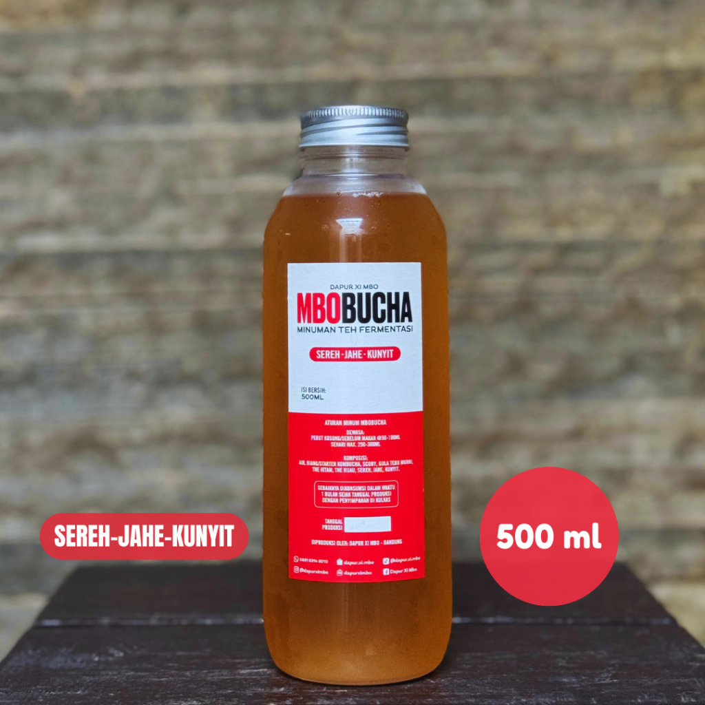 

Kombuca Sereh Jahe Kunyit (SJK) Mbobucha 500 ml by Dapur Xi Mbo