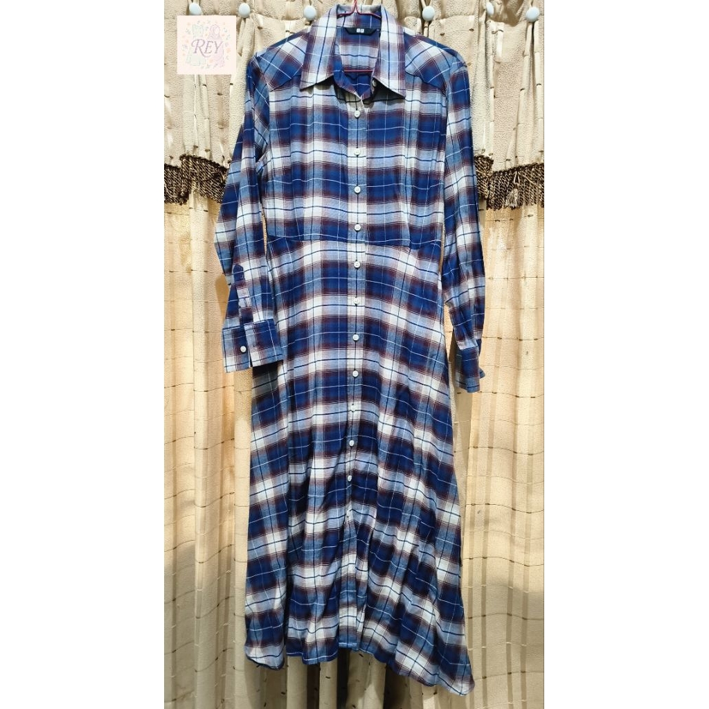 UNIQLO Long Sleeve Shirt Dress Flannel - Preloved