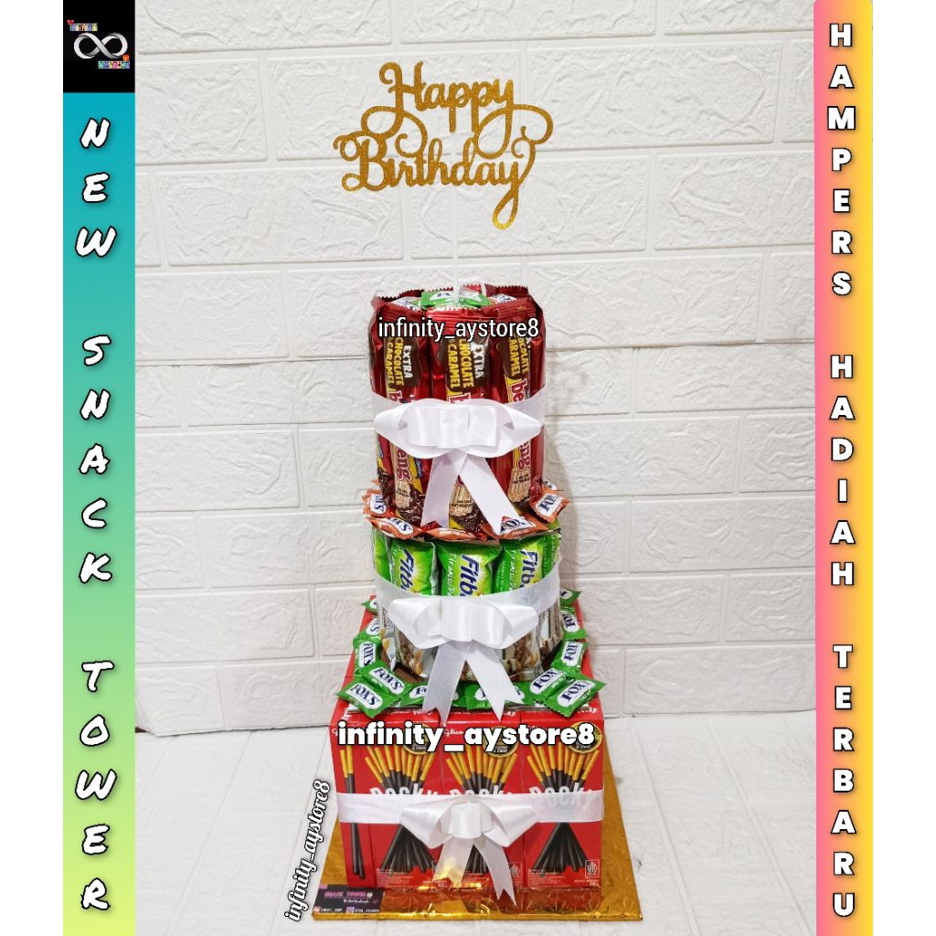 

SNACK TOWER BIRTHDAY / HADIAH WISUDA / HADIAH KHITANAN / HAMPERS ULTAH