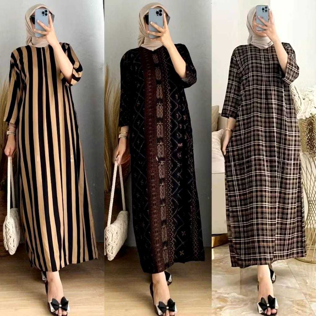 Daster Rayon twill premium lengan 3/4 Daster kekinian Daster Busui friendly daster motif kekinian