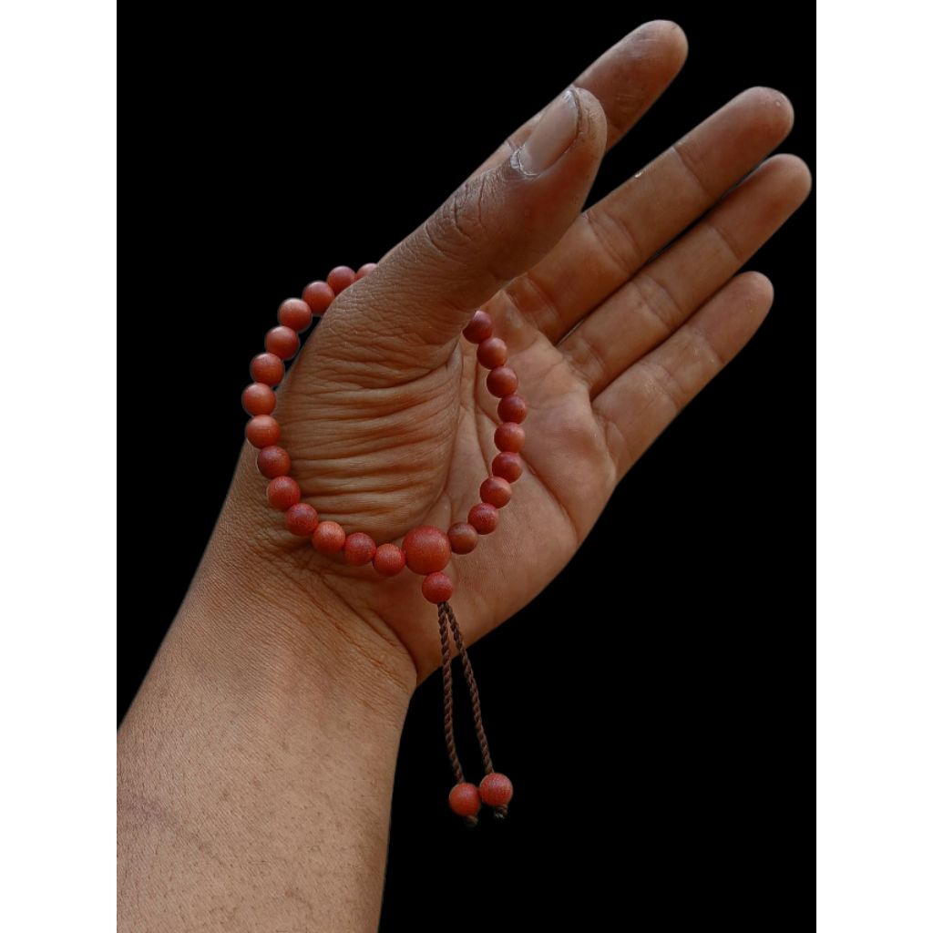 Gelang Galih Kayu Kembang Kantil merah Asli jawa mode tali serut size 7mm