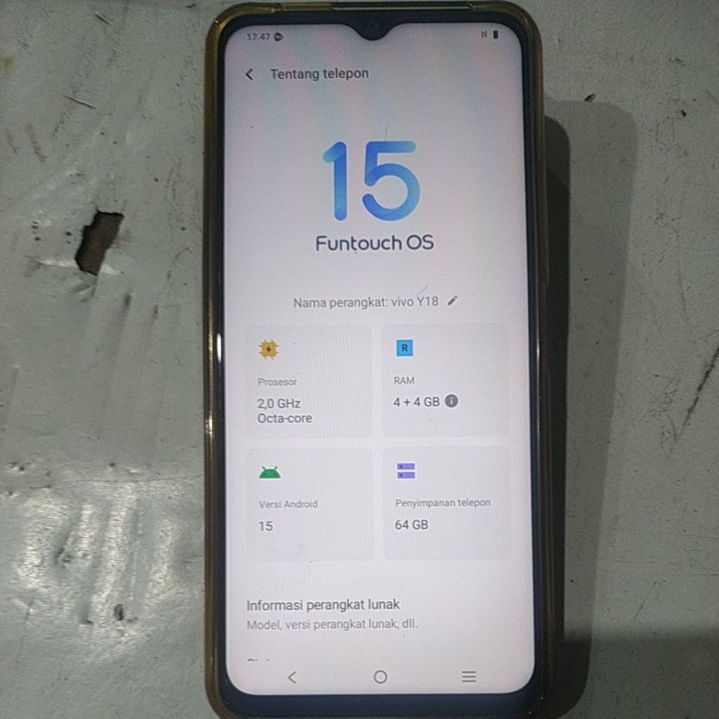 hp  vivo y15 ram 4/64 second ory  nurmal