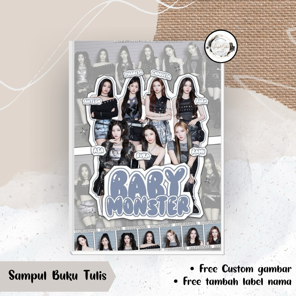 

(HARGA 1 LEMBAR MIN ORDER 5 LEMBAR) SAMPUL BUKU BABY MONSTER SEVENTEEN FREE CUSTOM
