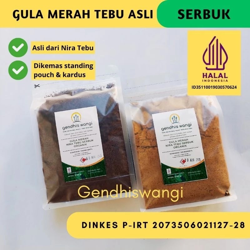 

Gendhiswangi - Light & Dark Brown Sugar (1 kg) (Gula Tebu Alami, Organik, Tanpa Rafinasi)