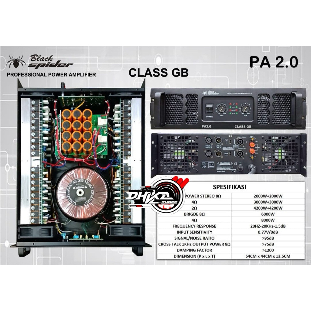 POWER AMPLIFIER BLACKSPIDER PA 2.0 CLASS GB / Power Ampli Blackspider Pa 2.0 Class GB / power black 