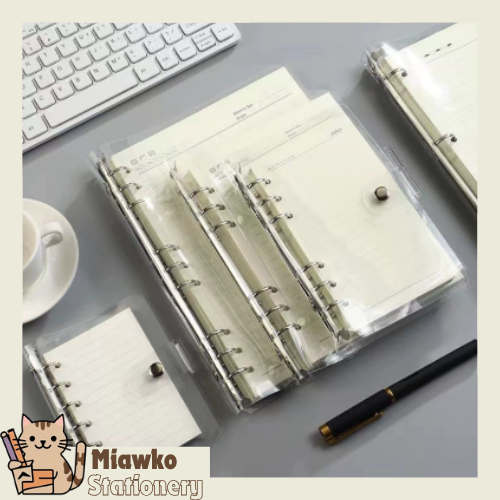 

Binder Notebook A6 A5 Clear Soft PVC Ring Transparan Cover Buku Penyimpanan Album Foto Planner 6 Ring