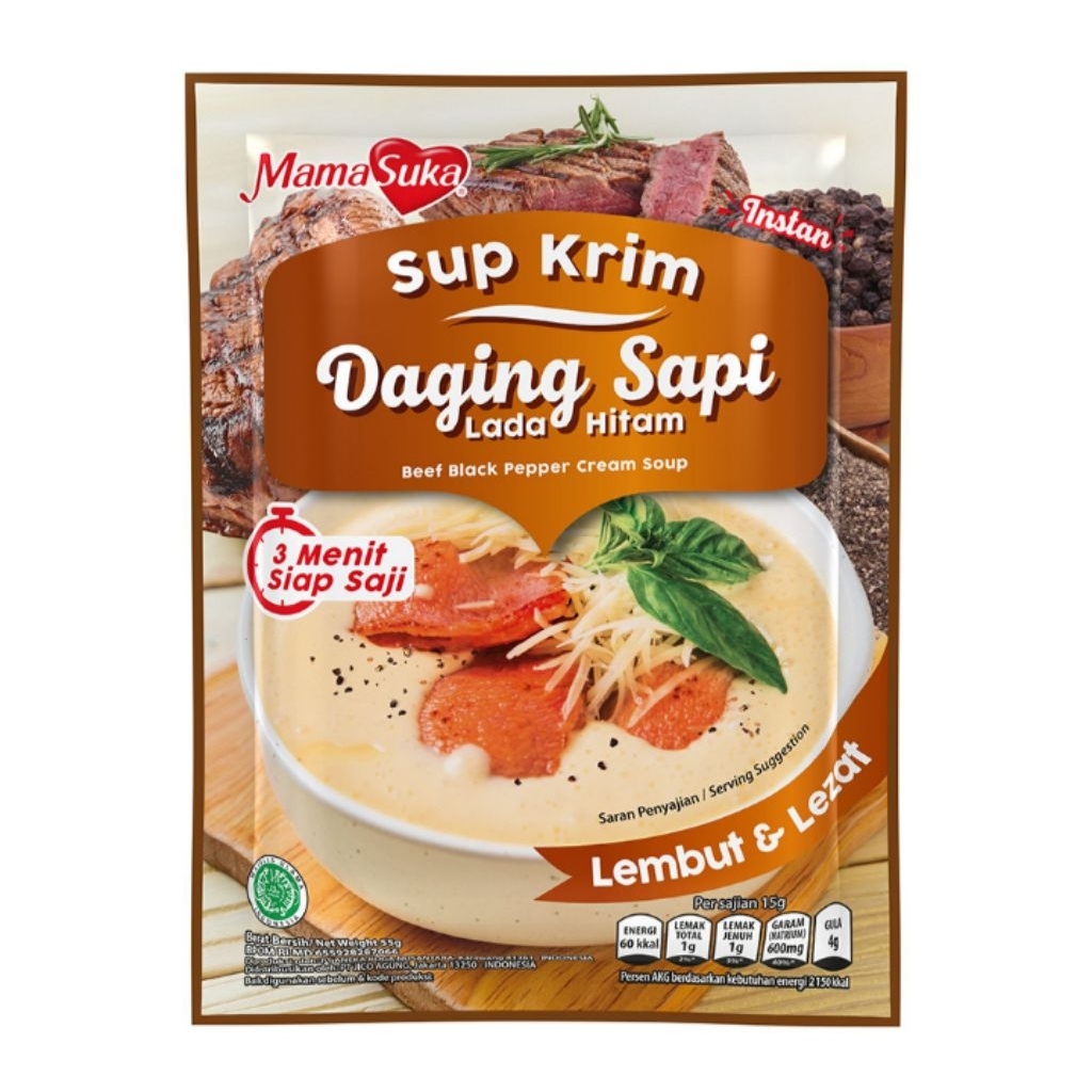 

MamaSuka Sup Krim Instan Daging Sapi Lada Hitam 55 g