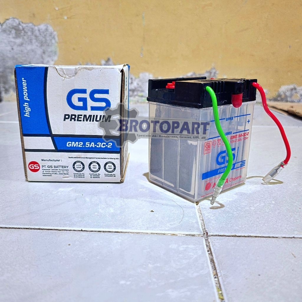 Aki Motor GS Honda GL Pro Max Neotech Aki GS ASTRA GM2.5-3C2 YB2,5LC 12volt 2.5Ah
