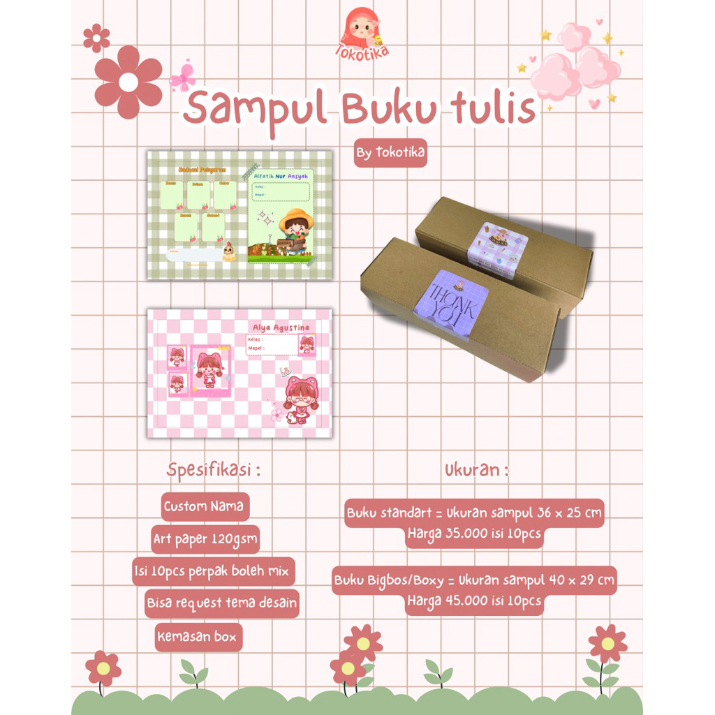 

Sampul buku tulis custom ukuran SIDU kecil isi 10pcs
