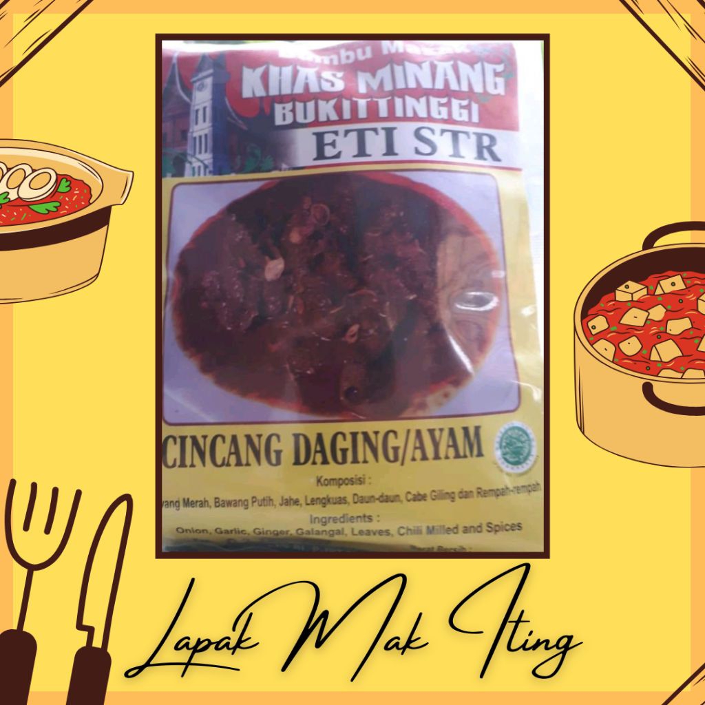

Bumbu Masak Khas Minang Bukittinggi Eti STR - Cincang Daging/Ayam