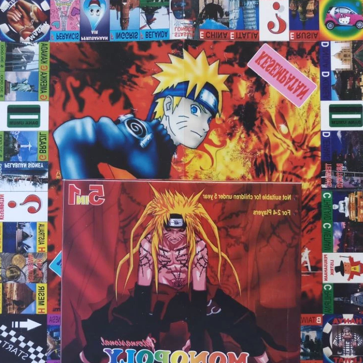 onopoly 5 in 1 besar (, Ludo, Ular Tangga, Catur, Halma) / mainan tradisional / mainan jadoel