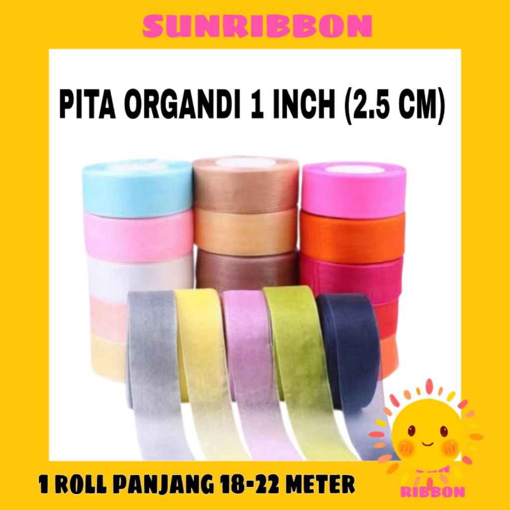 

PITA ORGANDI 1 INCH ( 2.5 CM ) PANJANG 25 YARD