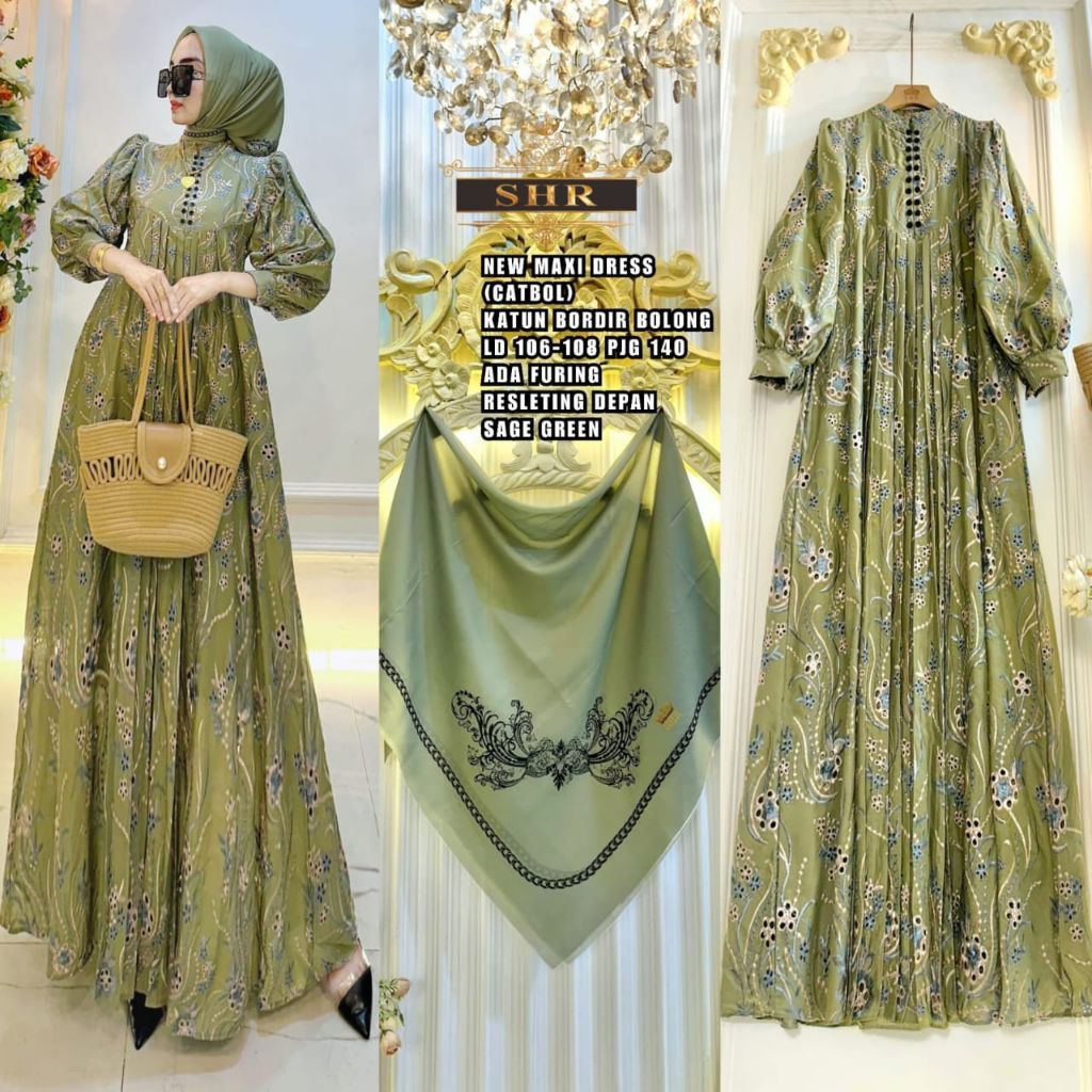 Real pic ORIGINAL dan TERMURAH Maxi Dress Catbol PREMIUM Butik / Gamis Katbol Mewah elegant PREMIUM 