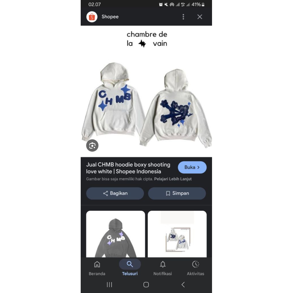 hoodie chmb shooting love white