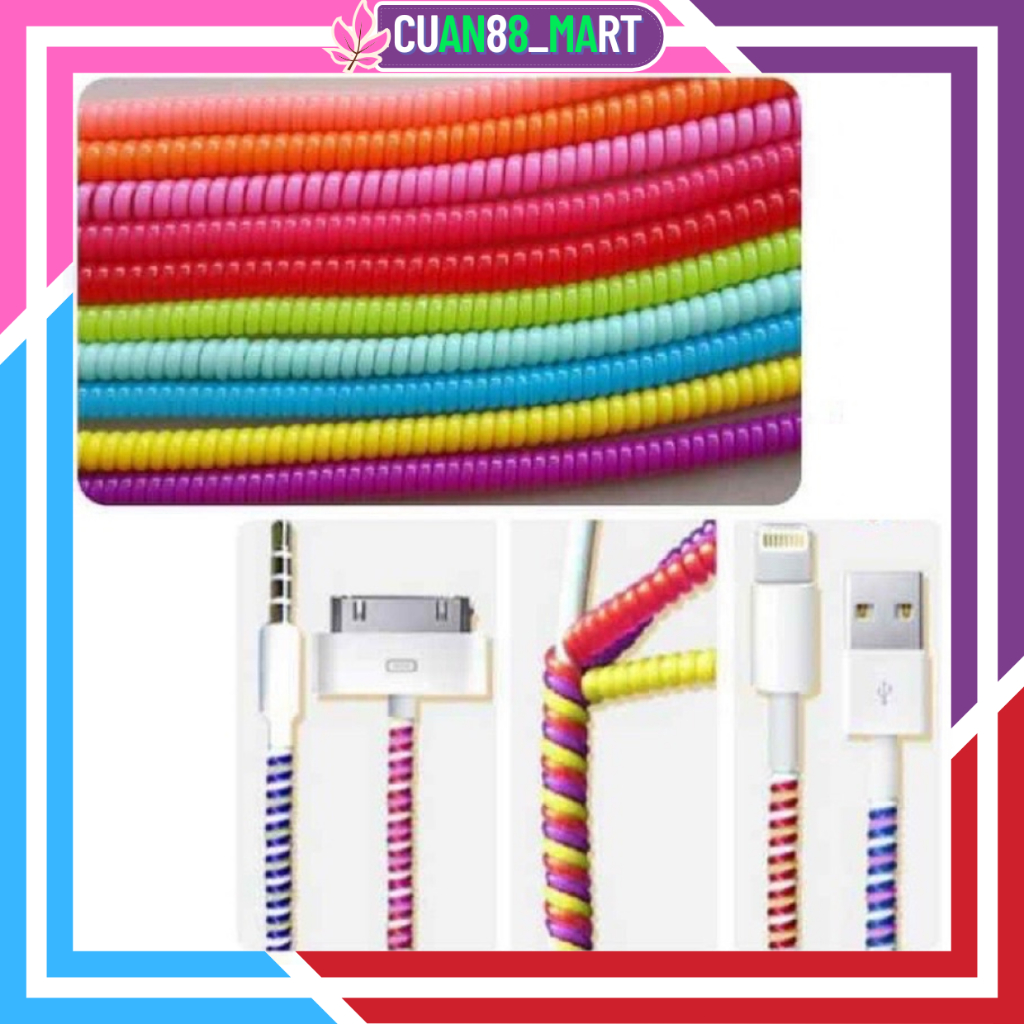 CUAN88 PELINDUNG KABEL FULL WARNA WARNI - LILITAN KABEL CHARGER