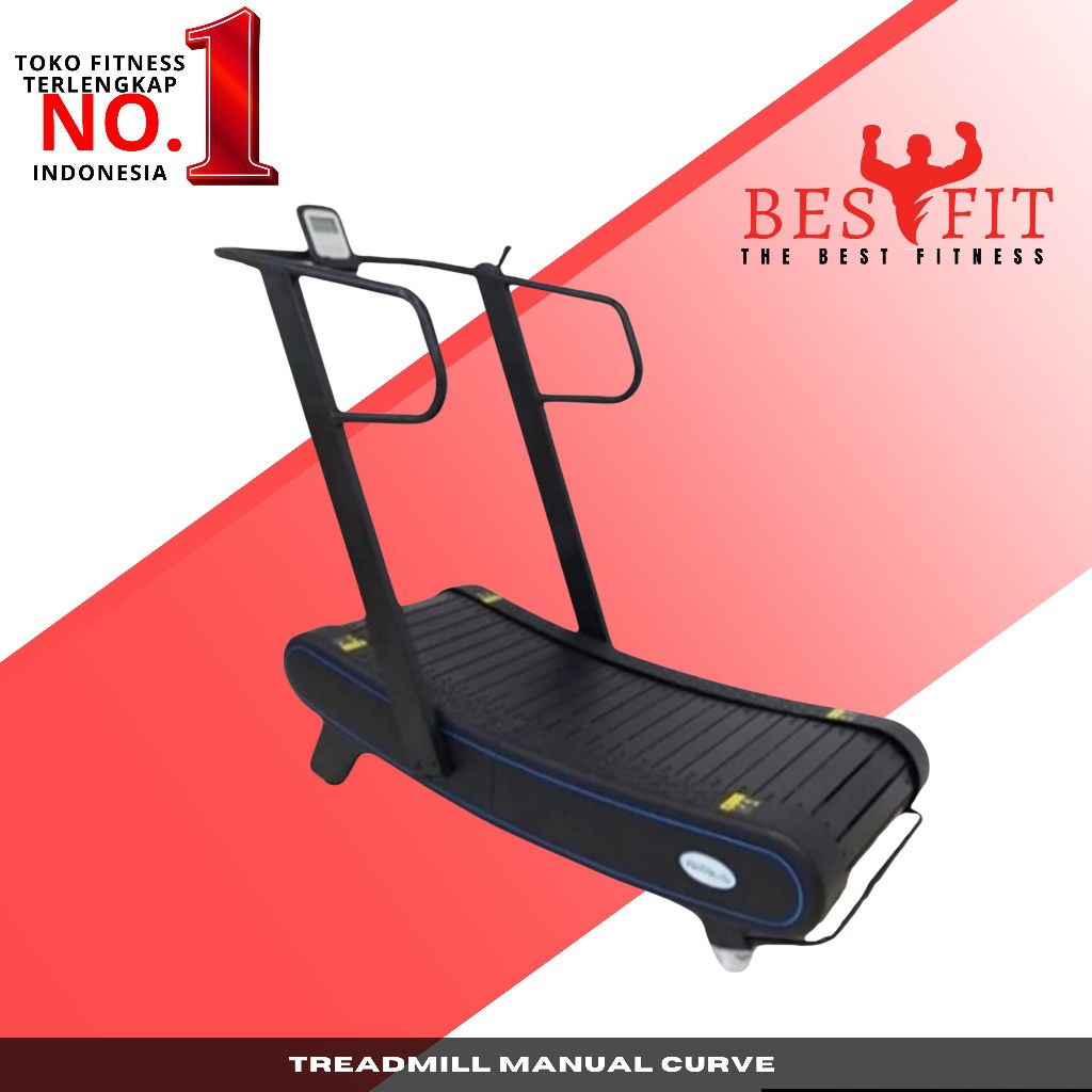 Alat Olahraga Fitness Gym Walking Pad Treadmill Manual Curve Handle