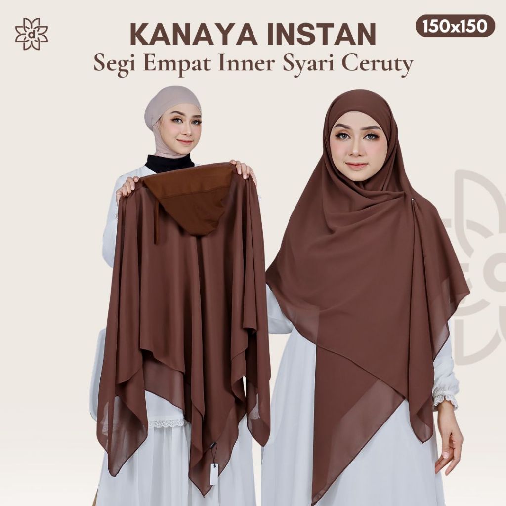 KANAYA 150x150 - Hijab Instan Segi Empat Inner Ceruty Syari Jilbab Segiempat Instan Jumbo