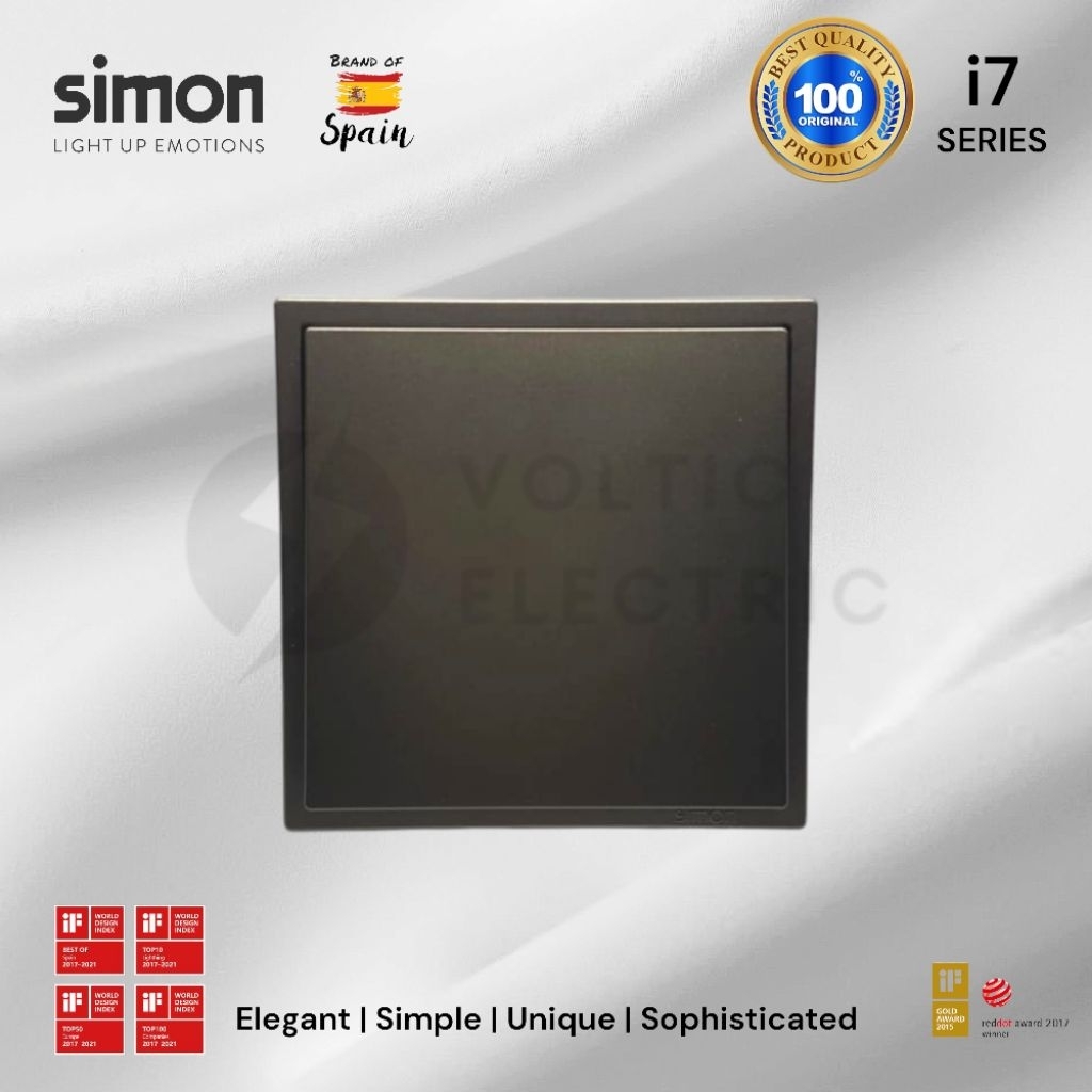 SAKLAR SINGLE SIMON I7 GREY SAKLAR TUNGGAL SIMON SAKLAR ENGKEL 1 GANG I7 GREY SIMON