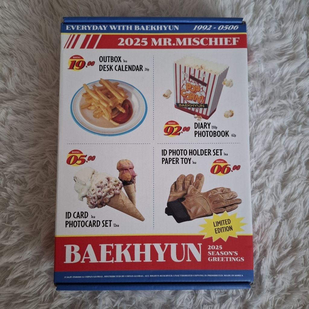 EXO Baekhyun 2025 Solo Season Greeting SG Mr. Mischief FULLSET UNSEALED POB INTERASIA
