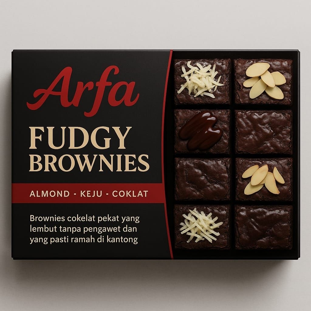 

FUDGY BROWNIES COKLAT ENAK PANGGANG 20X10 ISI 18 POTONG