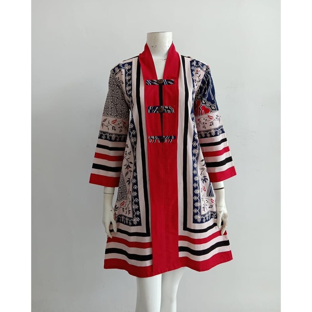 Atasan Tunik Batik Jumbo Ready LD 110, 120, 130, 140, 150cm | Baju Atasan Batik Wanita Modern Busui 