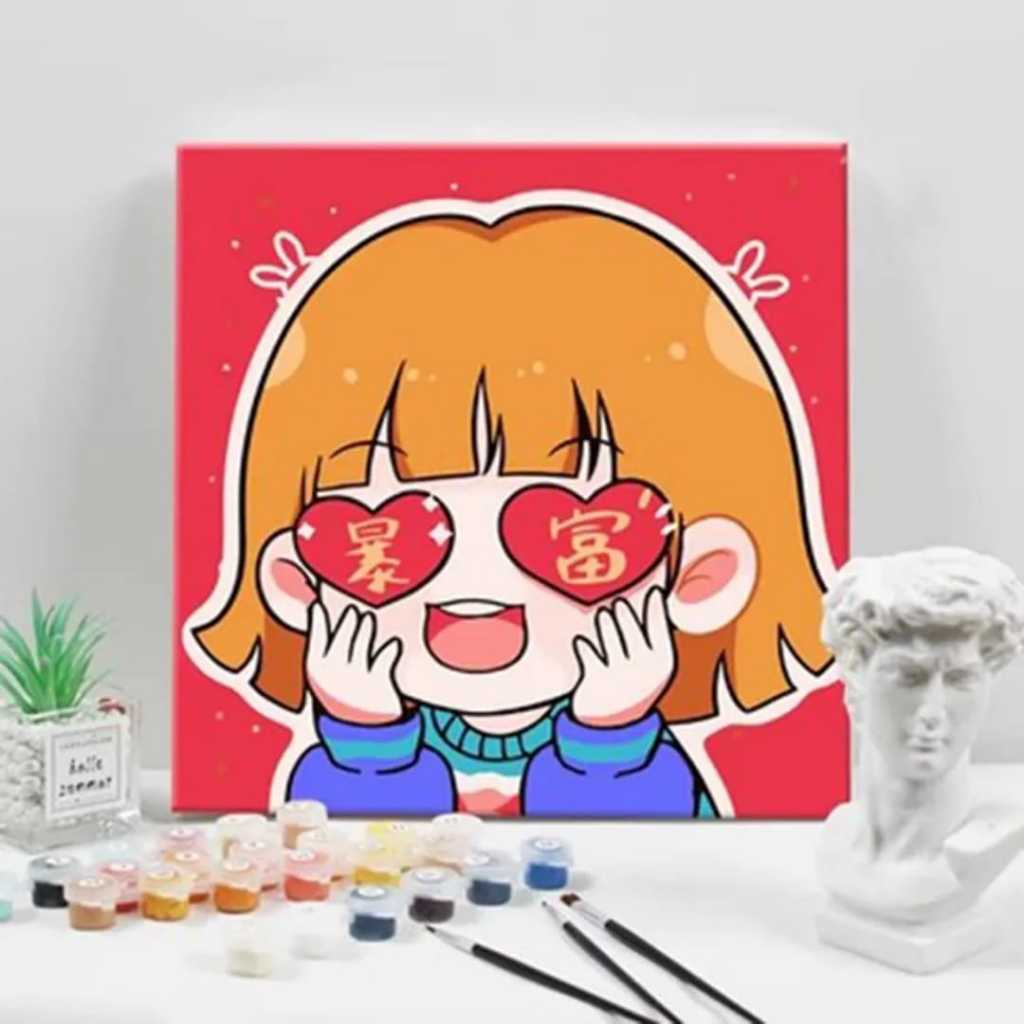 Kanvas Lukis Paint By Number Canvas Lukisan Anak Mewarnai Cat Air Melukis Painting