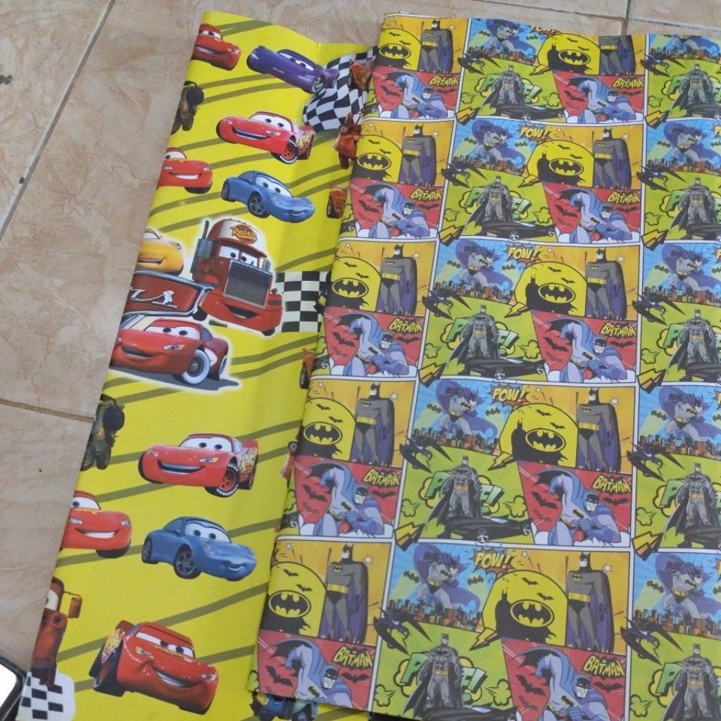 

kertas kado doff anak laki laki batman, cars
