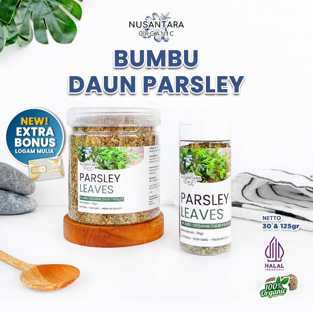

Nusantara Organic Parsley Kering Dried Organik Garnish Masakan Daun Peterseli Flakes Sehat