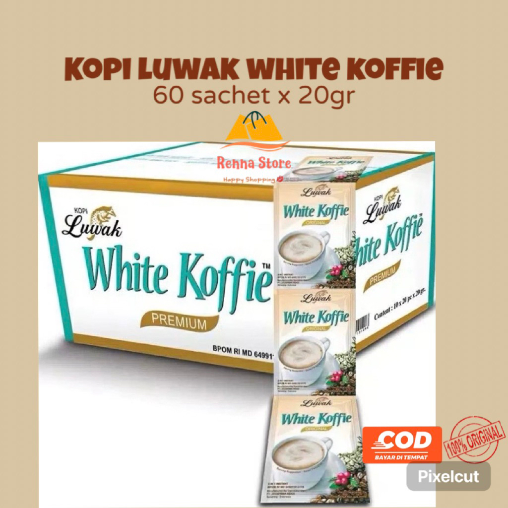 

(6Rtg isi 60sachet) Kopi Luwak White Koffie 20gr