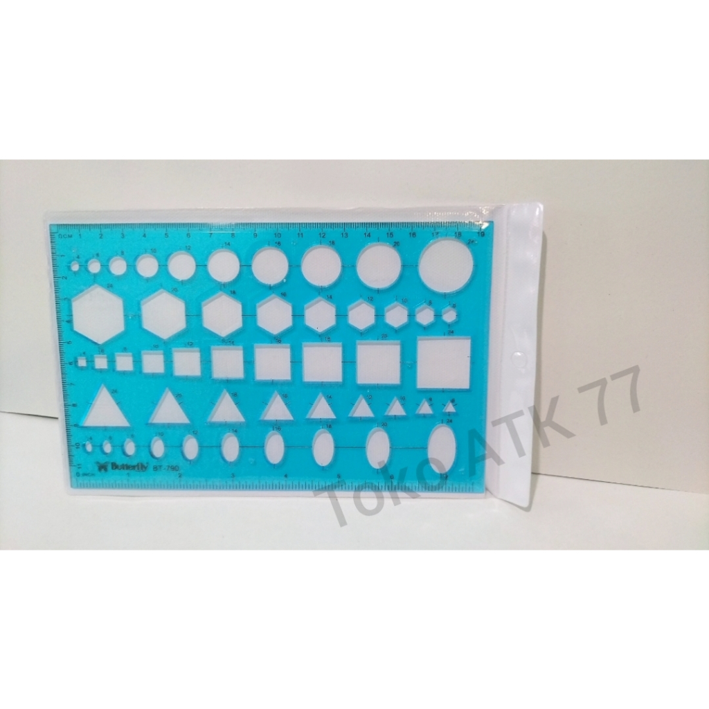

Penggaris Mistar Butterfly Bangun Datar 790 Segitiga Persegi Lingkaran READY STOCK